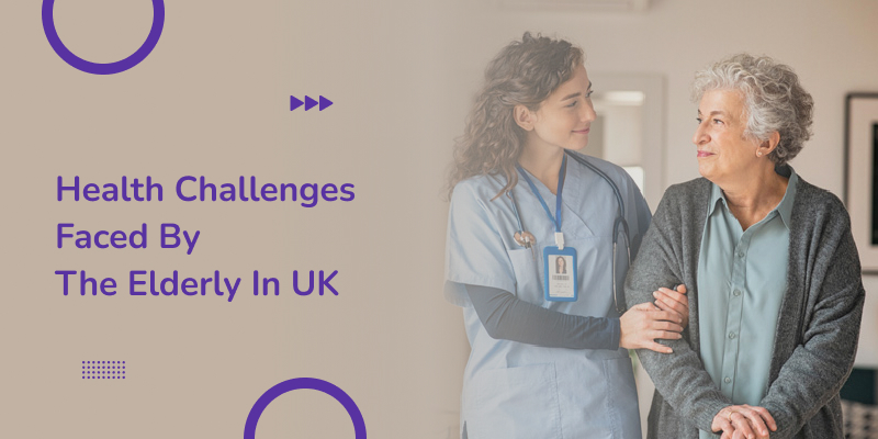 A collage containing text and vector images related to health of elderly.