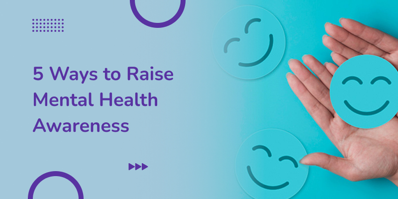 Collage of text and vector image depicting mental health awareness.