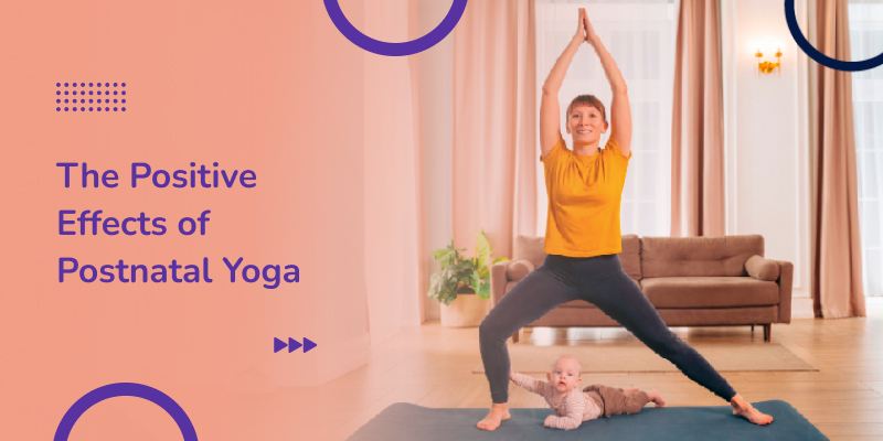 Image of a mother practicing yoga standing in a plank position above her baby boy illustrates postnatal yoga.