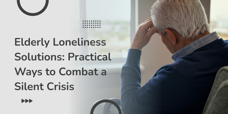 A sad lonely old man sitting on a couch.